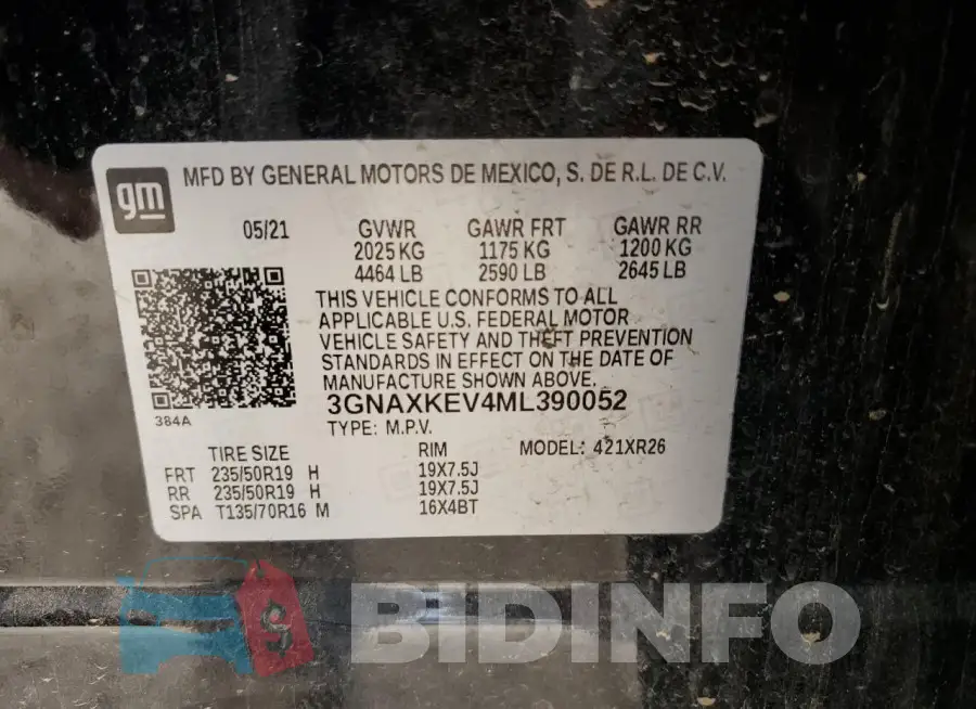 3GNAXKEV4ML390052 Photo# 13