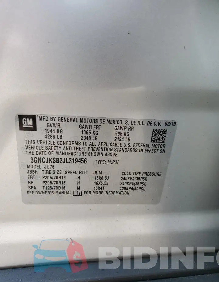 3GNCJKSB3JL319456 Photo# 14