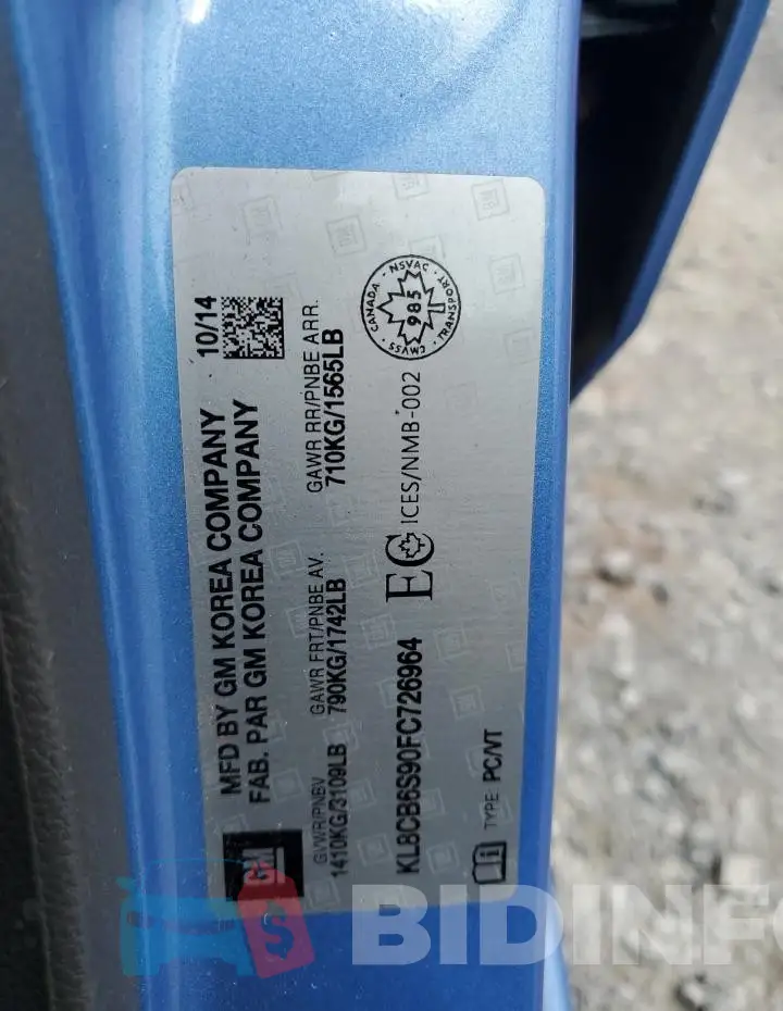 KL8CB6S90FC726964 Photo# 13