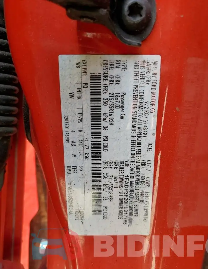 1FADP3F20HL217765 Photo# 12