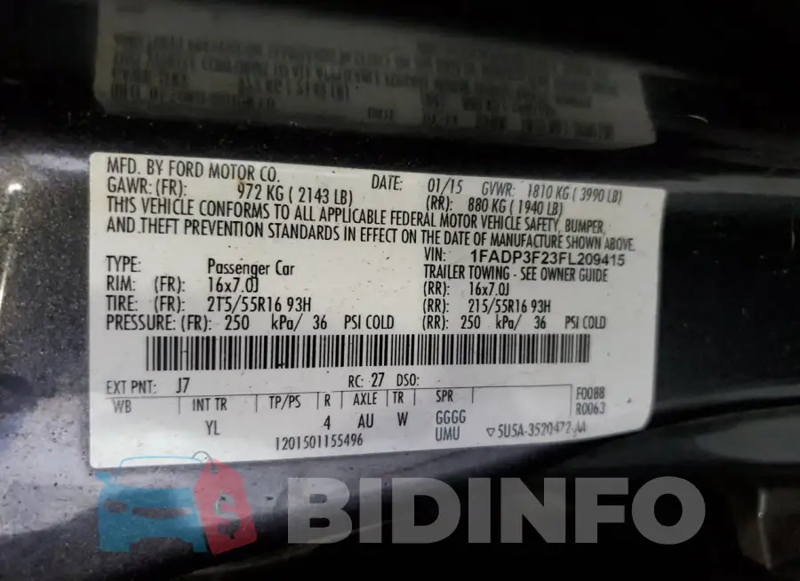 1FADP3F23FL209415 Photo# 12