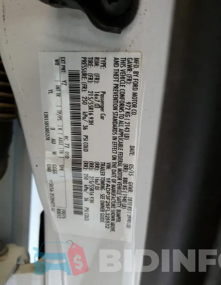 1FADP3F26FL325532 Photo# 12