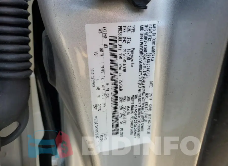 1FADP3F27GL288671 Photo# 12