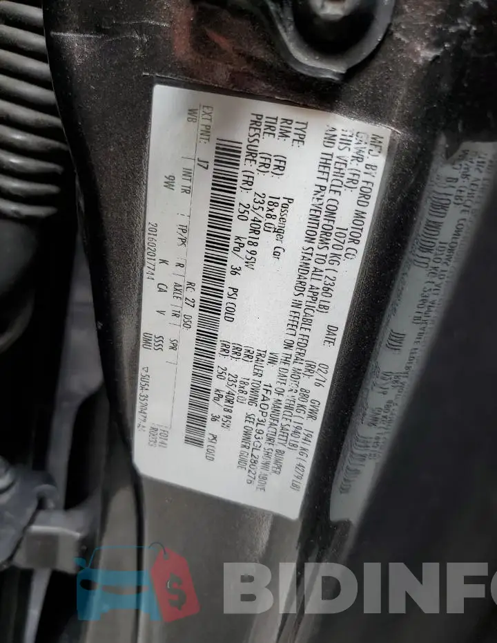 1FADP3L93GL280276 Photo# 13