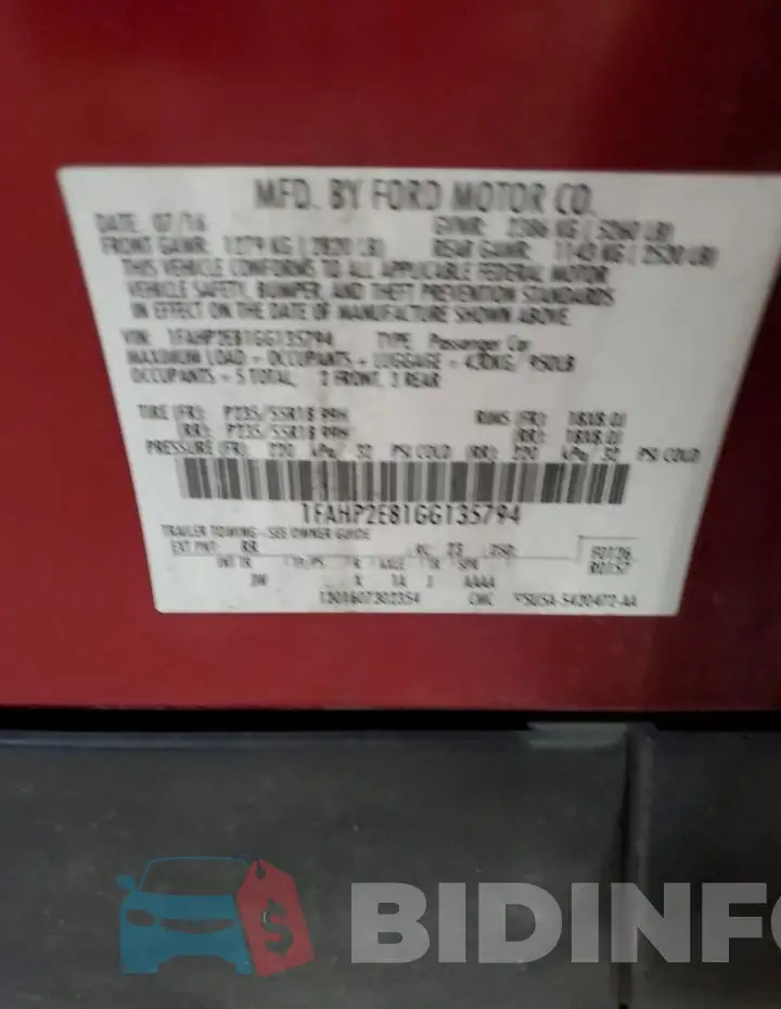 1FAHP2E81GG135794 Photo# 12