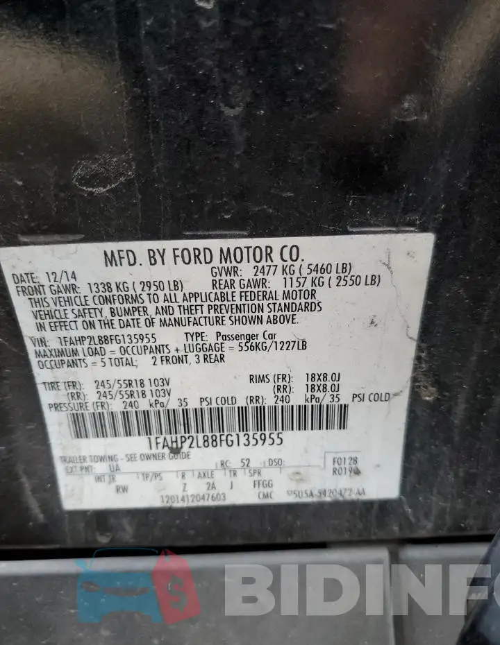 1FAHP2L88FG135955 Photo# 13