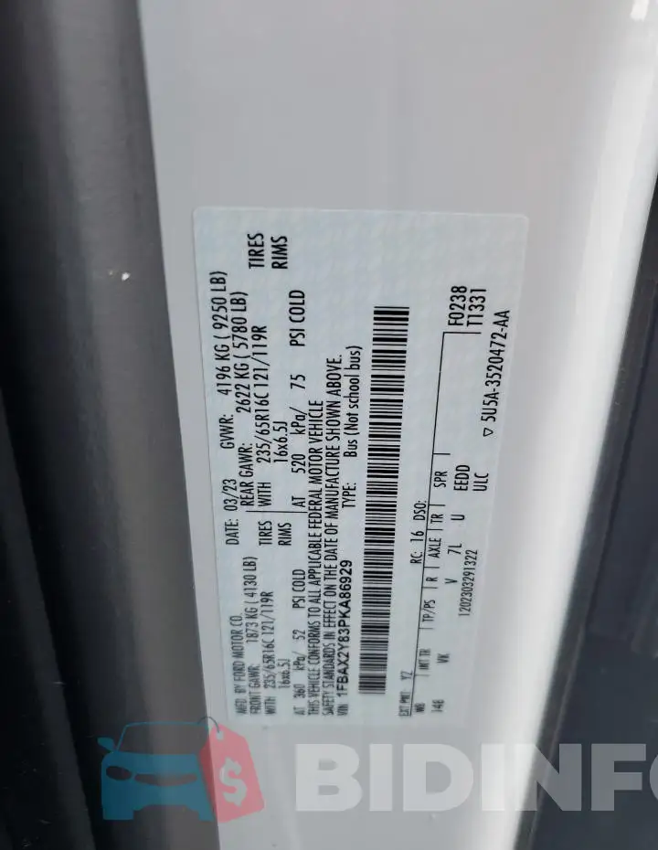 1FBAX2Y83PKA86929 Photo# 13