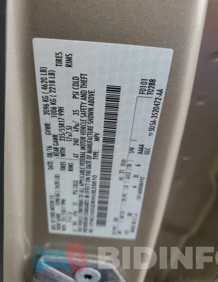 1FMCU0GD6HUB35610 Photo# 12