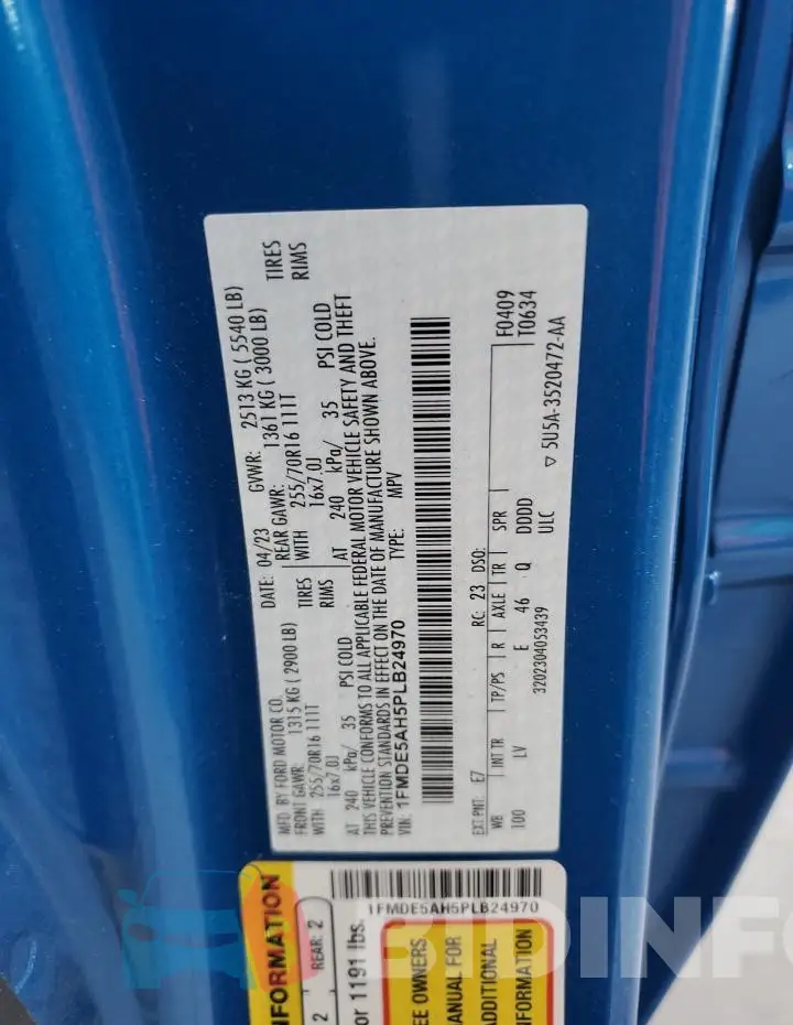 1FMDE5AH5PLB24970 Photo# 12