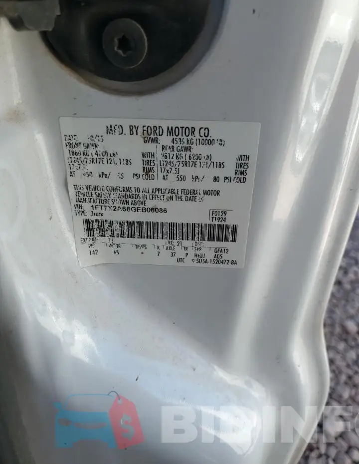 1FT7X2A68GEB06086 Photo# 12