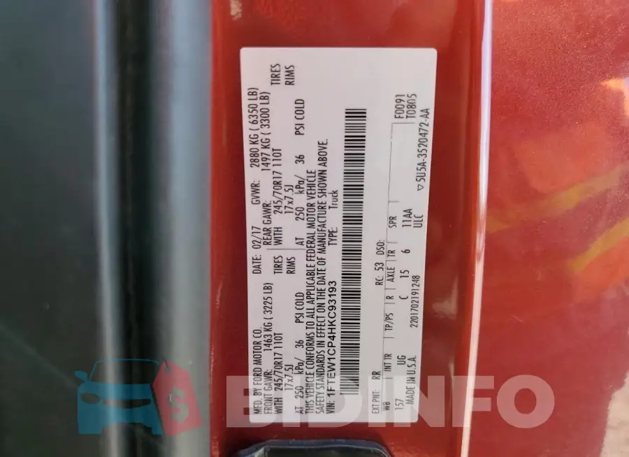 1FTEW1CP4HKC93193 Photo# 12