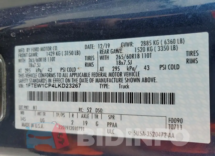 1FTEW1CP4LKD23267 Photo# 12