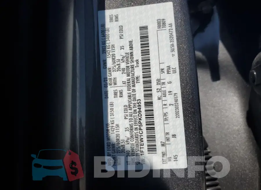 1FTEW1CP5PKD94953 Photo# 12
