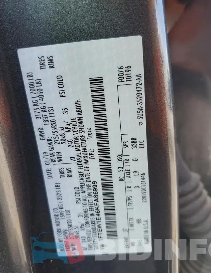 1FTEW1E46KFA86999 Photo# 12