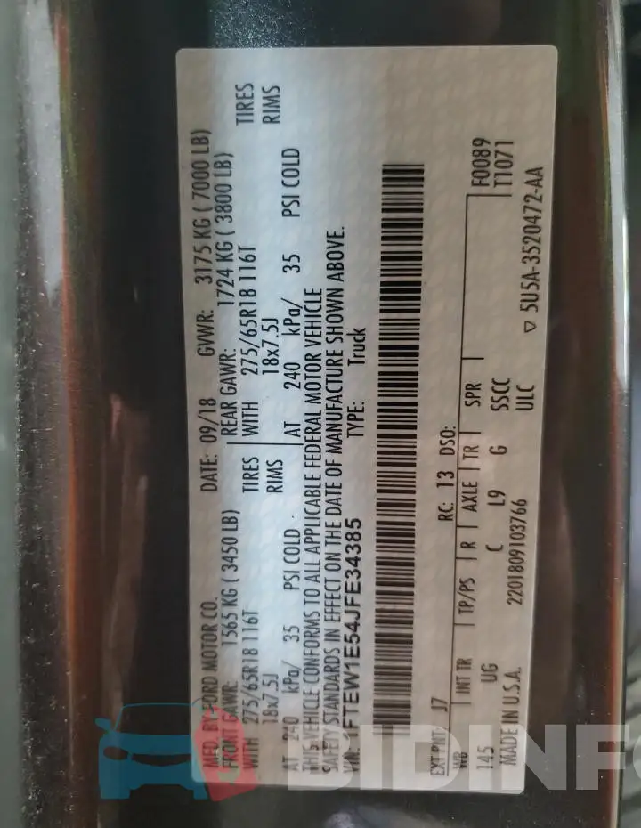 1FTEW1E54JFE34385 Photo# 12
