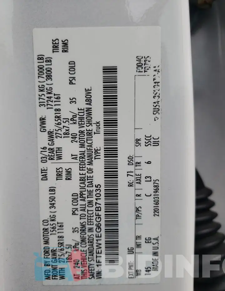 1FTEW1EG6GFB71035 Photo# 13