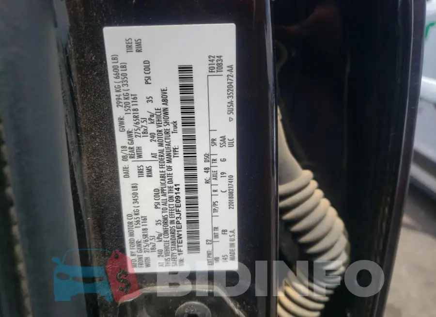 1FTEW1EP3JFE09141 Photo# 13