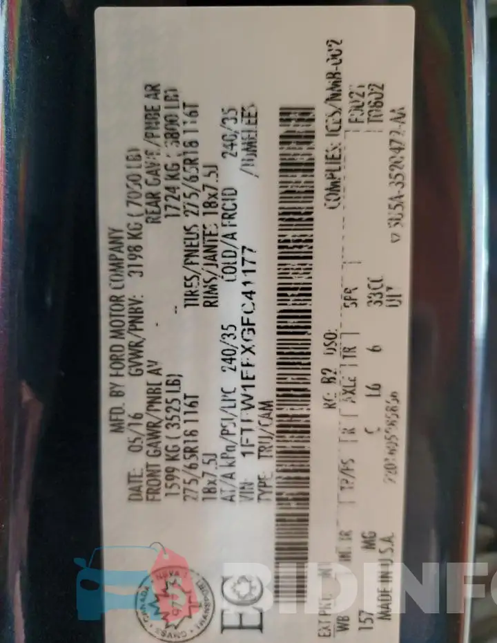 1FTFW1EFXGFC41177 Photo# 12