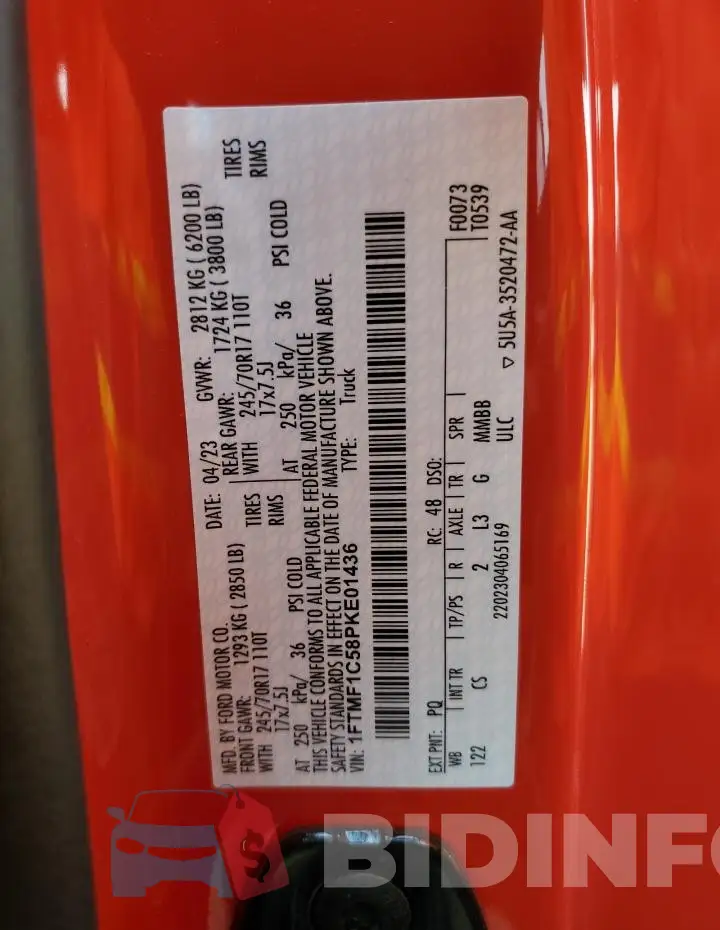 1FTMF1C58PKE01436 Photo# 12