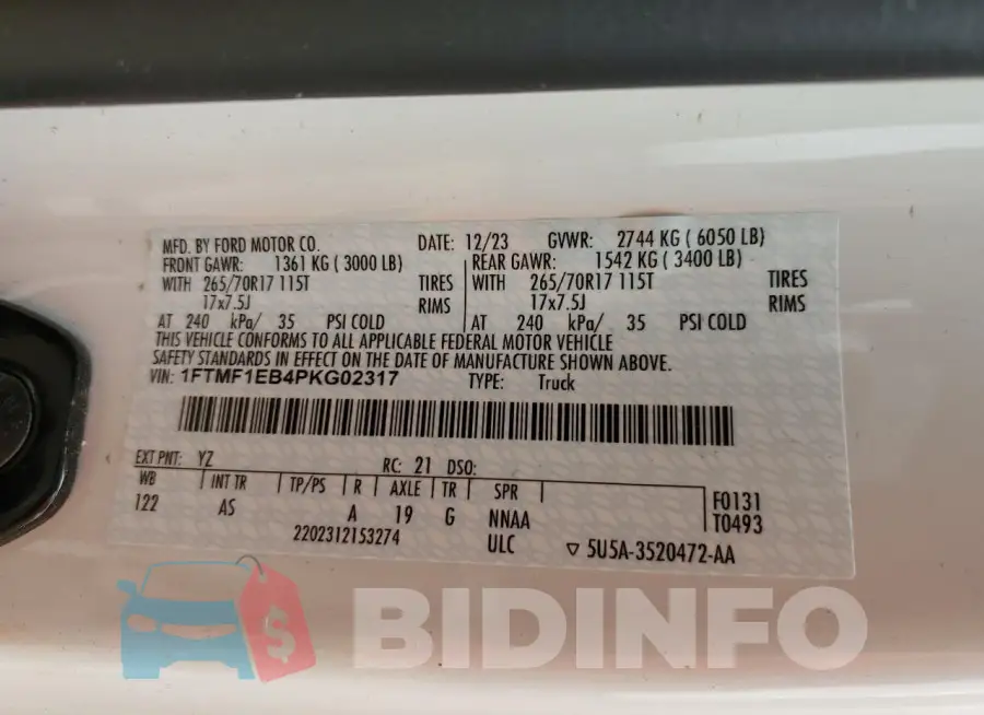1FTMF1EB4PKG02317 Photo# 12