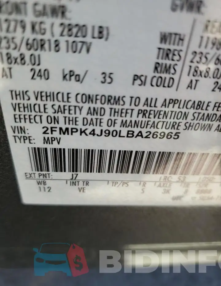 2FMPK4J90LBA26965 Photo# 13