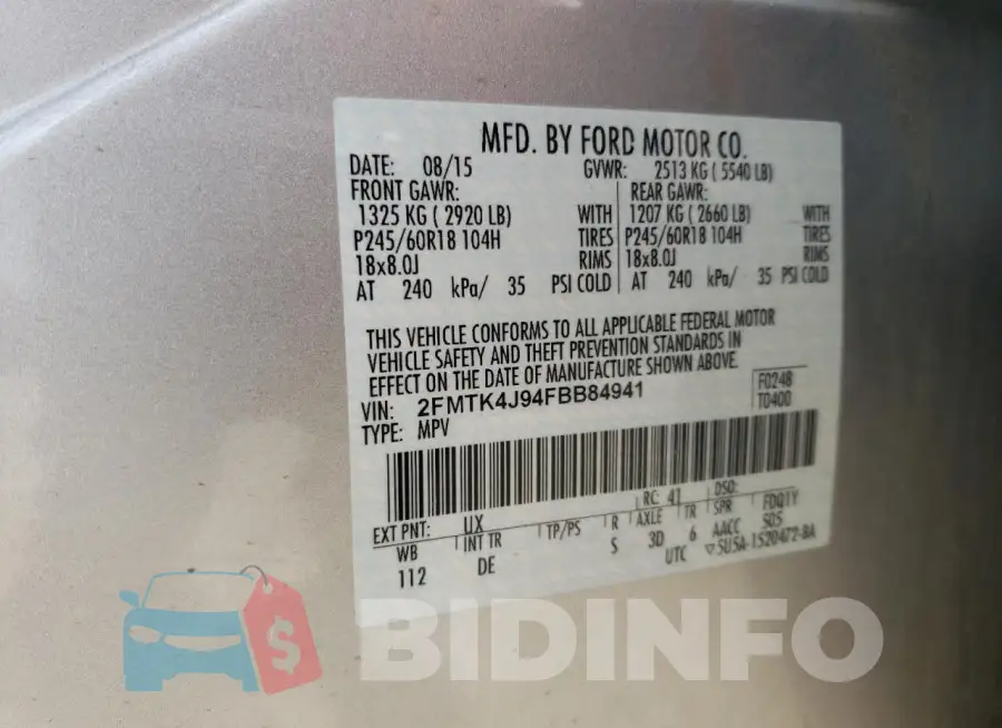 2FMTK4J94FBB84941 Photo# 13
