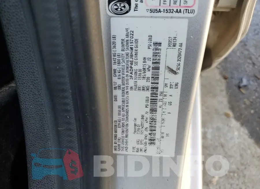 3FADP4EJ8HM157022 Photo# 12