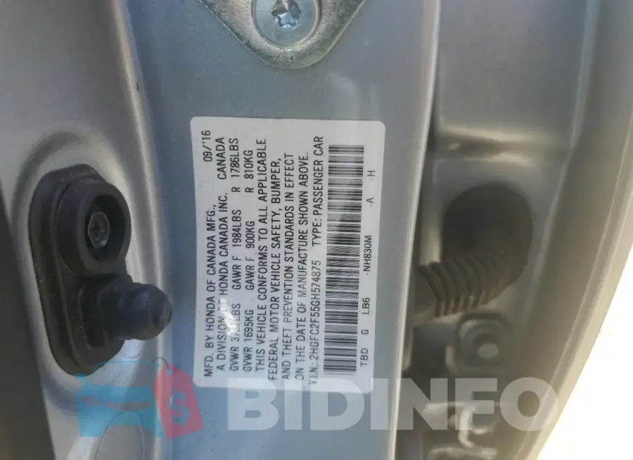 2HGFC2F55GH574875 Photo# 13