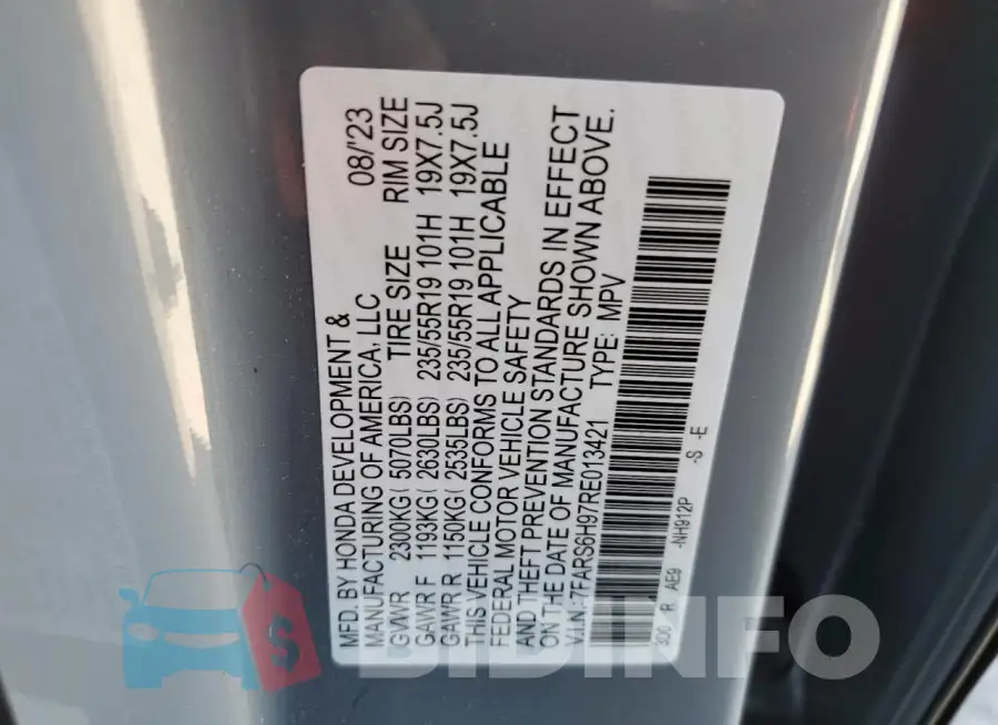 7FARS6H97RE013421 Photo# 14