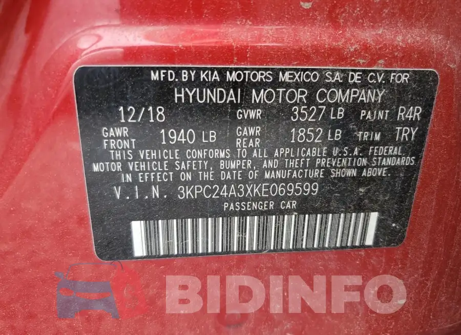 3KPC24A3XKE069599 Photo# 12