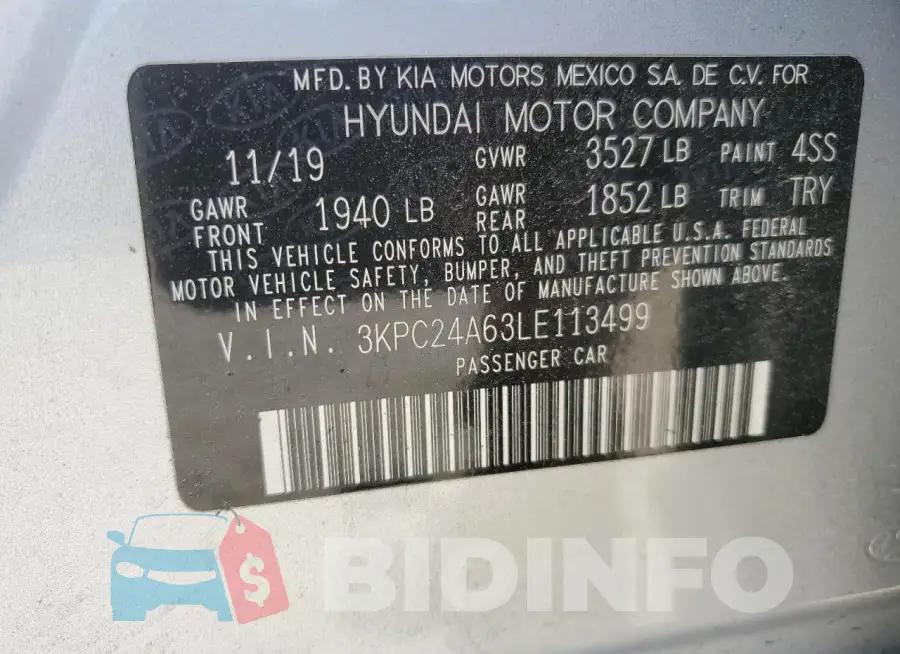 3KPC24A63LE113499 Photo# 12