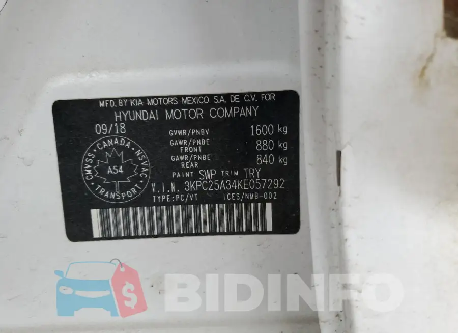 3KPC25A34KE057292 Photo# 13