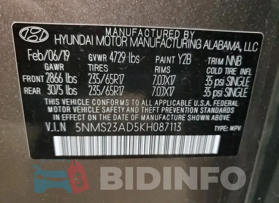 5NMS23AD5KH087113 Photo# 13