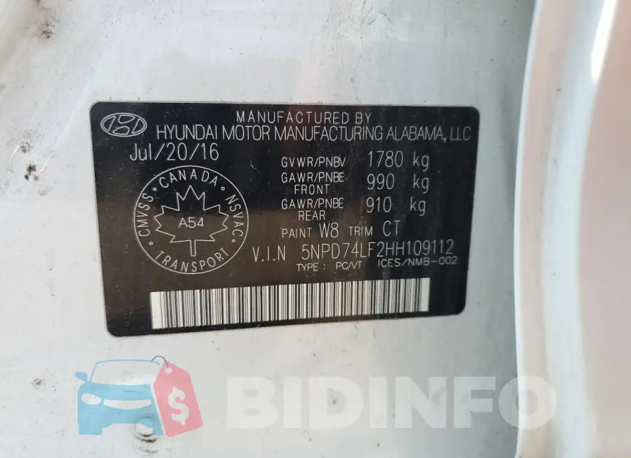 5NPD74LF2HH109112 Photo# 12