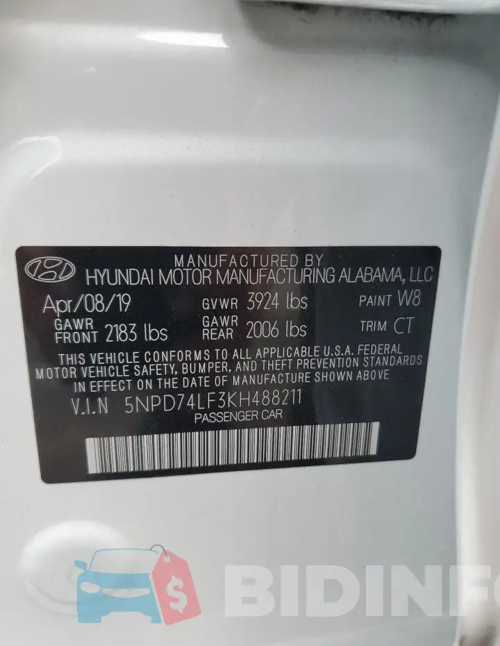 5NPD74LF3KH488211 Photo# 12