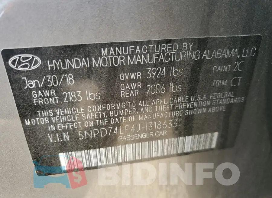 5NPD74LF4JH318633 Photo# 12