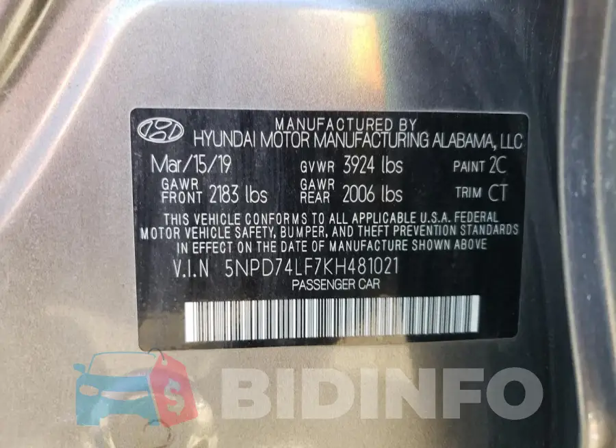 5NPD74LF7KH481021 Photo# 12