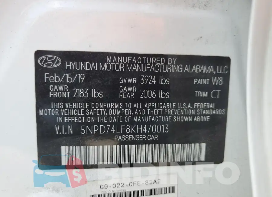 5NPD74LF8KH470013 Photo# 12