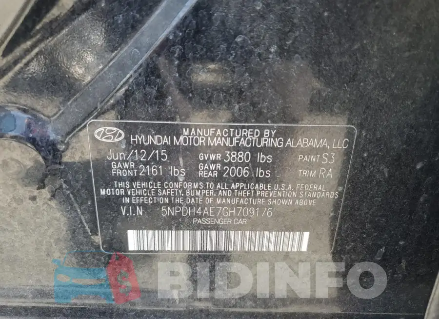 5NPDH4AE7GH709176 Photo# 12