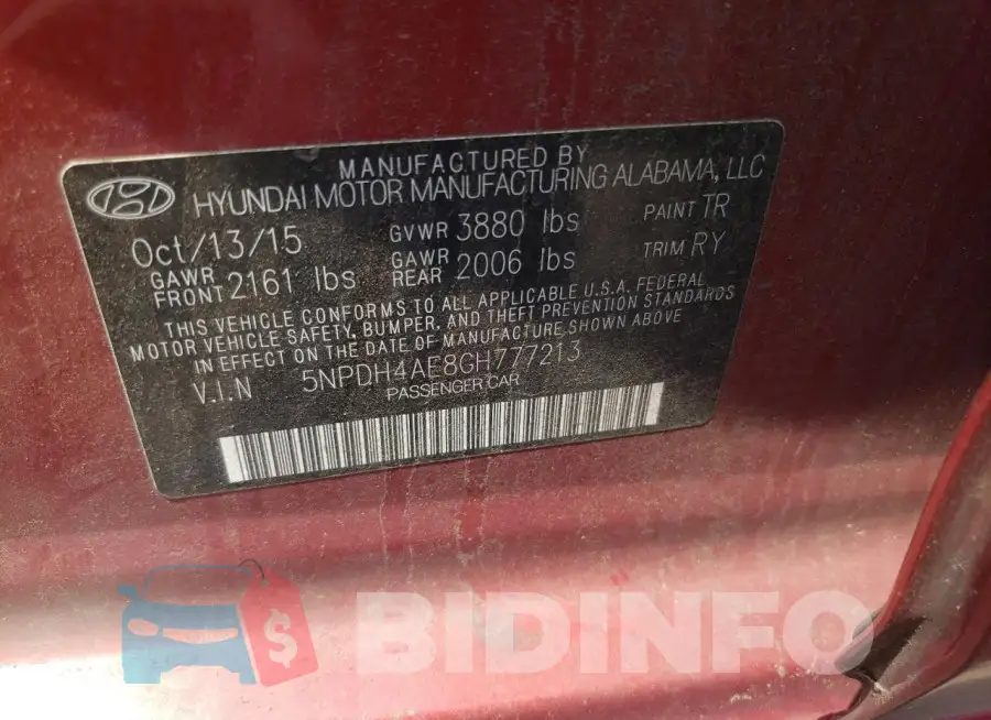 5NPDH4AE8GH777213 Photo# 13