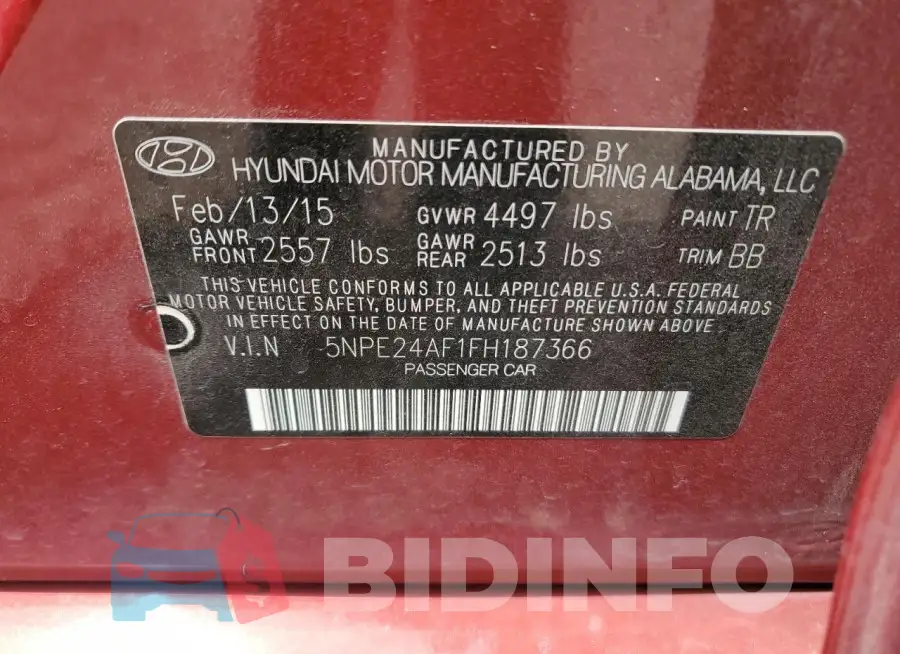 5NPE24AF1FH187366 Photo# 12