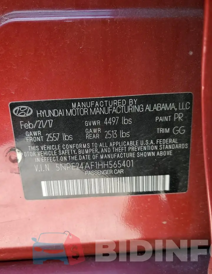 5NPE24AF1HH565401 Photo# 13