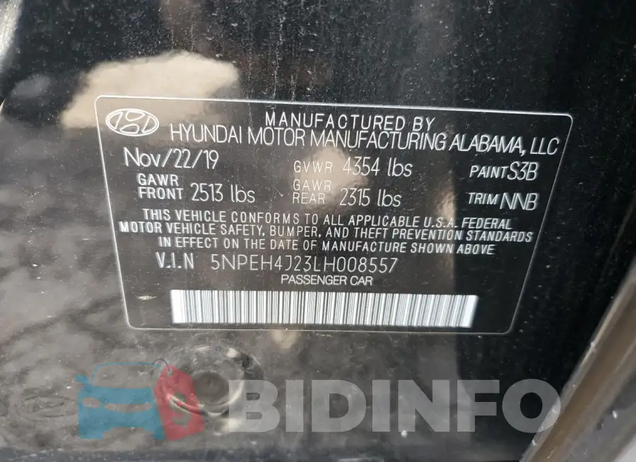 5NPEH4J23LH008557 Photo# 12