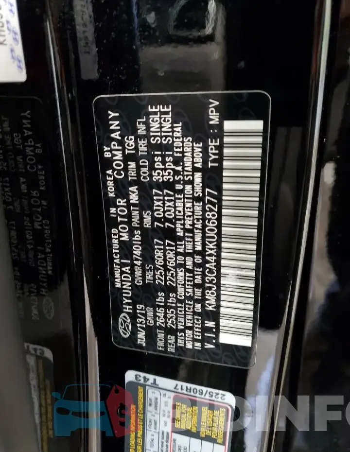 KM8J3CA4XKU068277 Photo# 12