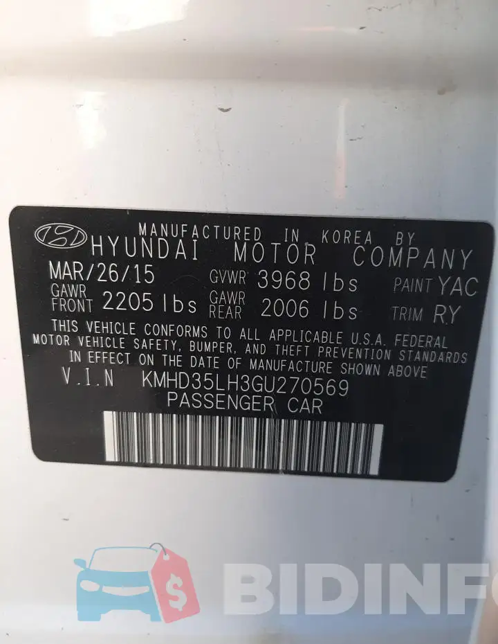 KMHD35LH3GU270569 Photo# 13