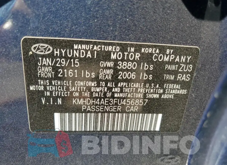 KMHDH4AE3FU456857 Photo# 13