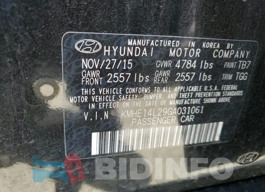 KMHE14L29GA031061 Photo# 12