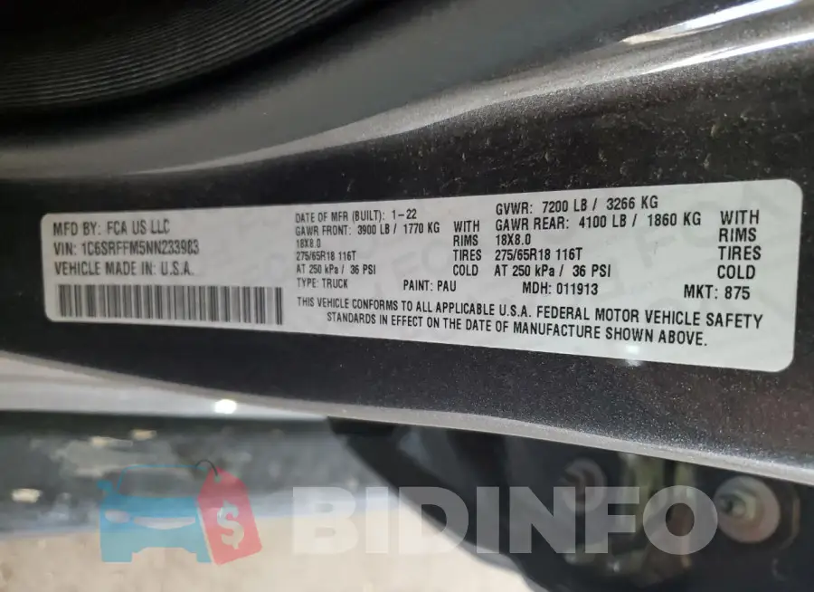 1C6SRFFM5NN233983 Photo# 12
