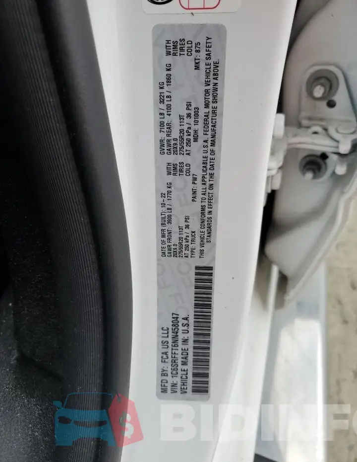 1C6SRFFT6NN458047 Photo# 12