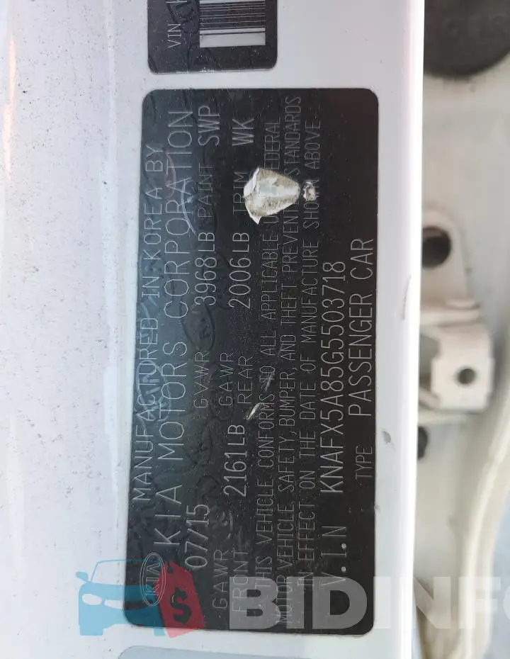 KNAFX5A85G5503718 Photo# 12